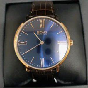 HUGO BOSS LEATHER STRAP WATCH 40mm Quartz, Brand new